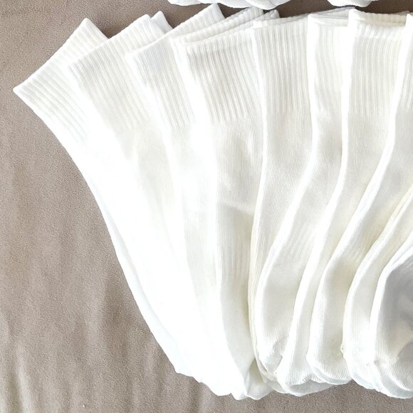 15-PR Bundle of Solid White Short Crew Socks~NWOT~LAST CHANCE~EXPIRES 7/9! - Picture 2 of 2